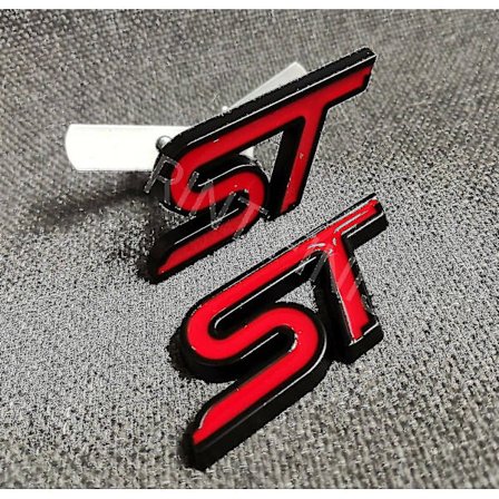 Forreste & Bageste Rød Sort Metal ST Badge Grill til Ford Fiesta Focus Mondeo Kuga