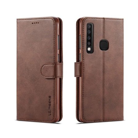 LC.IMEEKE Samsung Galaxy A9 (2018) tegnebogsstil læder flip etui - Kaffe