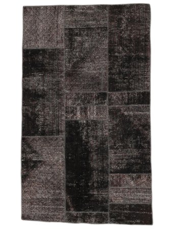 Patchwork Teppe Moderne Svart/Brun (Ull, Persia)