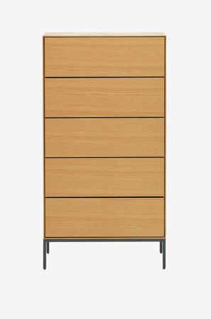 Kave Home - Kommode Vedrana, 5 skuffer - Brun - Kommoder - Fra Homeroom