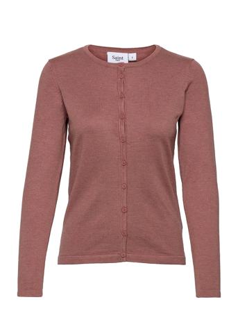 A8661, Milasz R-Neck Cardigan Strikket Trøje Cardigan Lyserød Saint Tropez