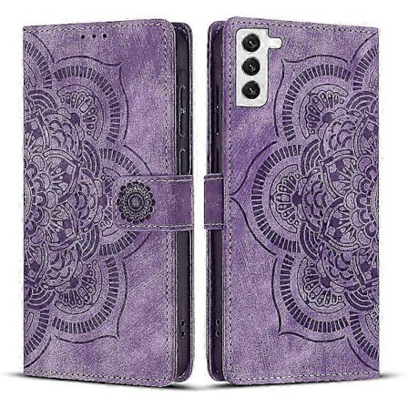 Frostet Lærveske for Mandala Emed Retro Telefon Lilla(FQ)