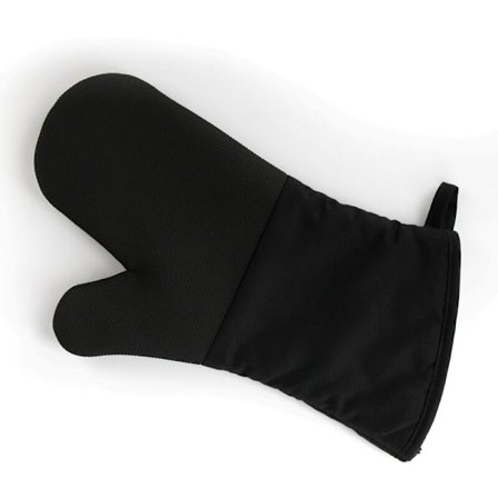 Pejs Handske med Varmeisolering, Læder Ovn Handske, Flammehæmmende Beskyttelseshandske, Grillhandske, Varmebestandig Læderhandske, Sort