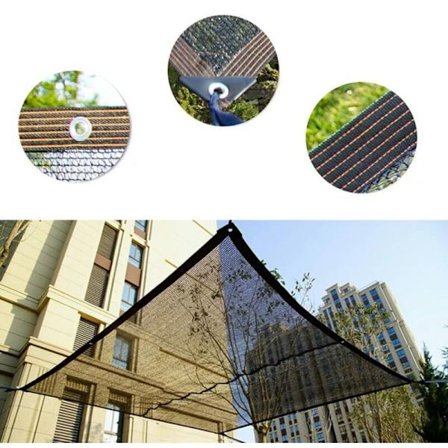 3*3m Skygge Sejl Skygge Klud Sol Sejl Mesh Sort Sol Sejl Netting til Drivhus Planter Patio Plæne Mesh