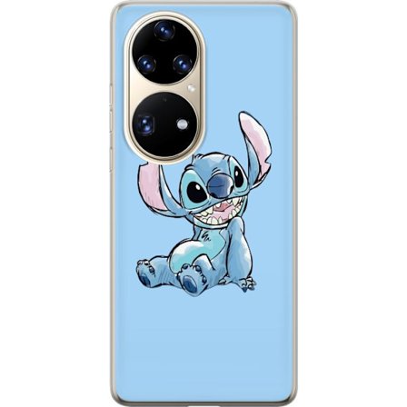 Yhteensopiva Puhelinkuori Huawei P50 Pro Käsintehty istuva Stitch-kuva vaaleansinisellä yksivärisellä taustalla