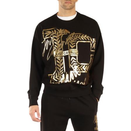 Just Cavalli, Sweatshirts Czarny, Mężczyzna, Rozmiar: L