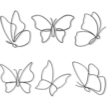 6 st metallfjäril väggdekor fjäril metall väggkonst metall väggdekorationer, dekorationer