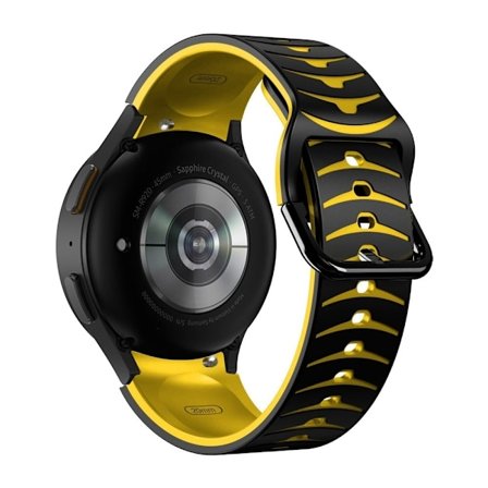 Samsung Galaxy Watch 5 / 5 Pro / 4 klockarmband i silikon med böjd linje - Svart / Gul