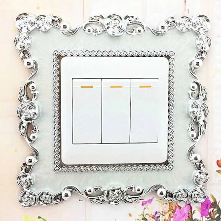 Plastikharpiks enkelt lyskontakt omgivende stikkontakt retro firkantet luksus lyskontakt dækstikkontakt klistermærke husholdningsvægkontakt