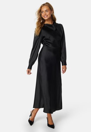 YAS Zahalla LS Long Dress Black Klær