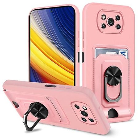 För Xiaomi Poco X3 Pro / X3 Nfc Ring Kickstand Card Wallet Tpu phone case