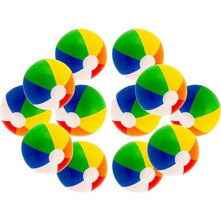12" Regnbågsfärgad Party Pack Uppblåsbara badbollar - Beach Pool Party Leksaker (12 Pack)