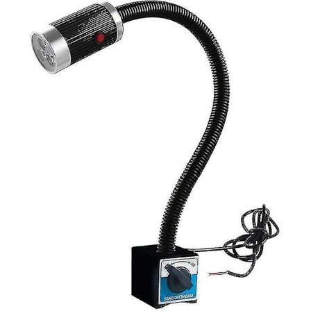 Justerbar LED-arbejdslampe i aluminiumlegering med magnetfod, LED-maskinarbejdslampe 360 roterbar med afbryder, til CNC-værktøjsmaskine, 9w 220v - - -