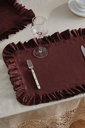 Jotex - Placemat Met Pak Van 2 Donkerbruin Donkerbruin - WALLACE - Koop Placemats bij Jotex