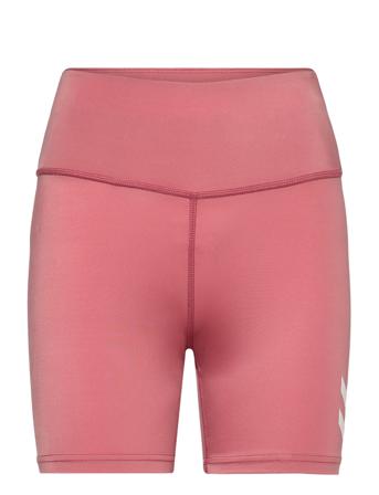 Hmlte Tola Hw Tight Shorts Running/training Tights Sport Shorts Rosa Hummel*Betinget Tilbud