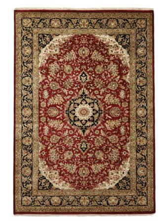 Sarough American Tæppe Håndknyttet 188X272 Brun/Sort Indien