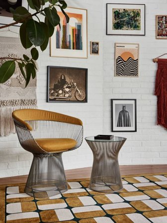 Miriam 160X230 Senfgelb Kariert Teppich