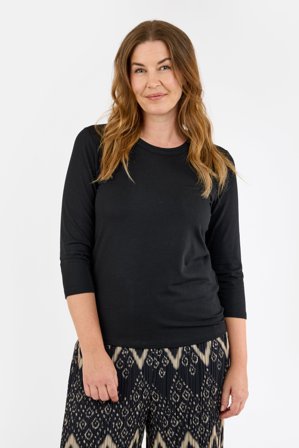 SIGNATURE - 3/4 Ærmet T-shirt - Sort