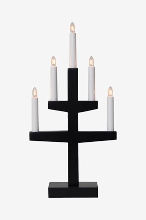 Star Trading - Lysestage Trapp 5L - Sort - Adventslysestager - Fra Homeroom