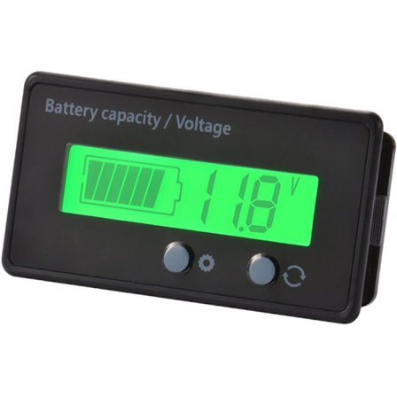 LCD-batterikapacitetsmätare, 12V/24V/36V/48V vattentät blysyrabatteristatusindikator, testa litiumbatterikapacitet