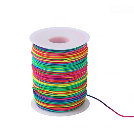 100m Regnbue Fargerik Elastisk Snor 1mm Tråd Stretch String Håndverk DIY Smykker