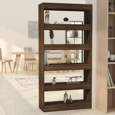 Vidaxl Bokhylla/rumsavdelare Brun Ek 80x30x166 Cm Konstruerat Tr Brun