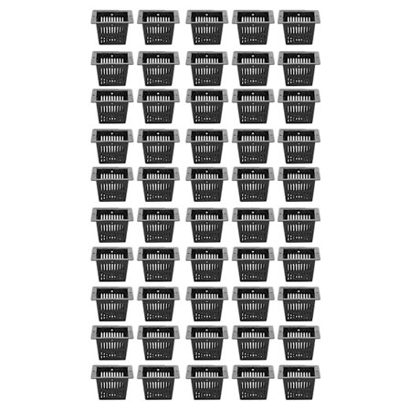 50 st fyrkantiga hydroponiska nätkrukor odlingskorg för blommor och växter utan jord - Svart