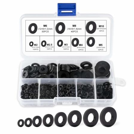 500 kpl aluslevyjä mekaanikoille, aluslevyt M2 M2.5 M3 M4 M5 M6 M8 M10