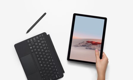 Microsoft Surface Go Type Cover - tastatur - med styrepute, akselerometer - Engelsk - svart Inn-enhet