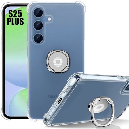 Coque för Samsung Galaxy S25 Plus (Galaxy S25+) silikon med silverstöd - BOOLING