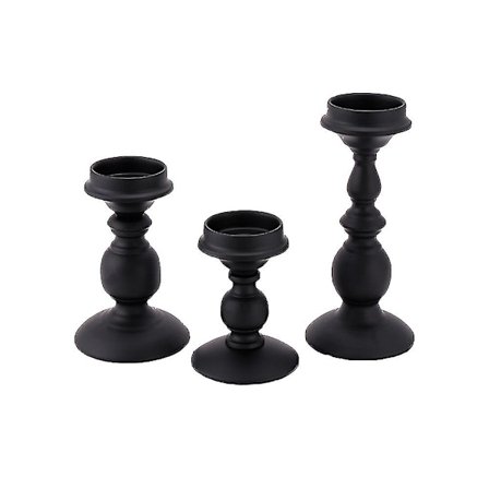 Annan Dekoration För Jul Ljusstake 3 Delar, Svart Retro Metall Ljusstake För Bord, Dekoration, Bröllop