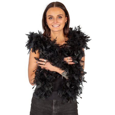 Fjäderboa Svart 80 g 180 cm