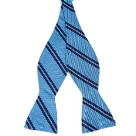 Nœud papillon en soie bleu métallique à rayures bleu marine pour hommes - pour Hommes - Trendhim