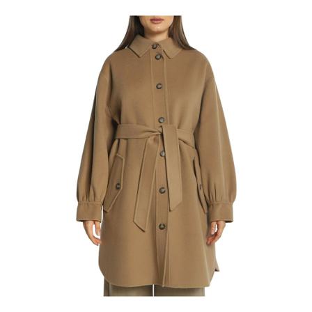 Max Mara Weekend Belted Coats Brun, Dame Uldfrakker