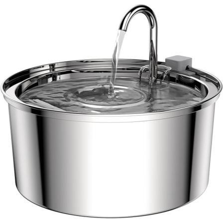 Cat vannfontene, 3,2L/108oz automatisk rustfritt stål hundevannfontene, ultrastille pumpe og 3 erstatningsfiltre,