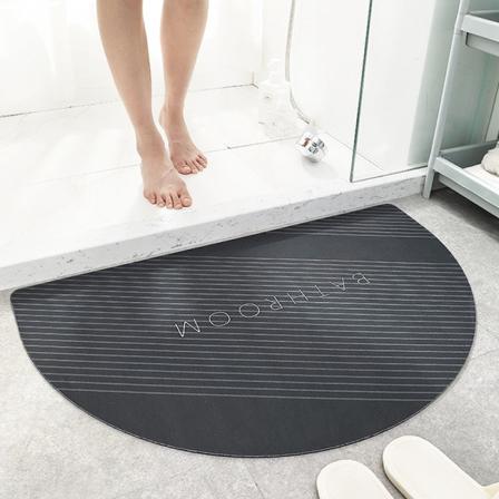 Badematte Sklisikre Absorberende Dusj Badeteppe Teppe Halvsirkel Hjem Dark gray 50*80cm
