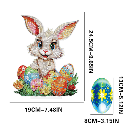 ARTopet DIY Diamant Påsk Bordsdekorationer Diamantkonst Full Runda Borr Måla Efter Nummer Kit Bordsdekorationer Enkelsidig Diamant Kanin Design N