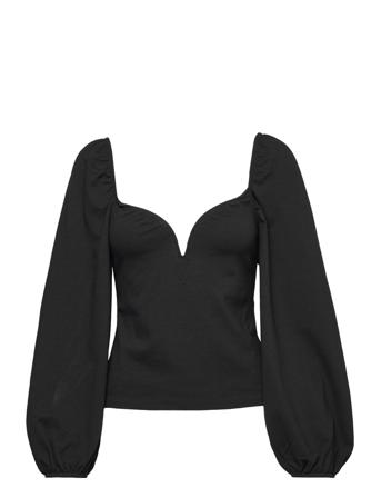 Mistgz Offshoulder Pitkähihainen Pusero Paita Musta Gestuz