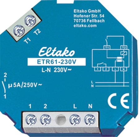 Eltako ETR61-230V Relé 5 A, 250 V (AC), potensialfri, Belysning