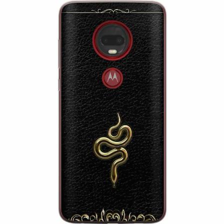 Motorola Moto G7 Plus Genomskinligt Skal Guld Orm