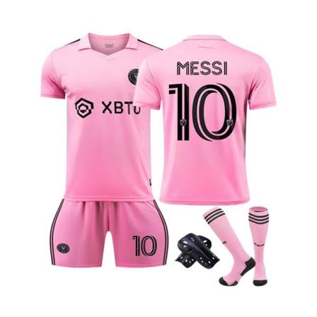 Inter Miami Barn Messi #10 Fotbollströja Set (Svart, 24 (8-9 år))