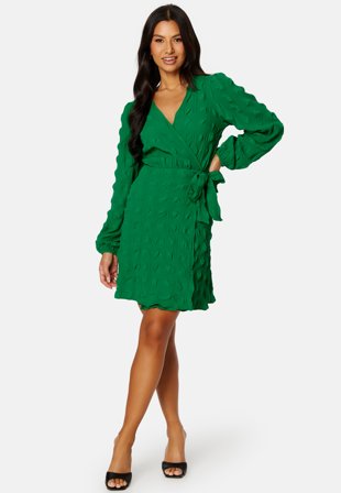 BUBBLEROOM Triniti wrap dress Jade-green Klær