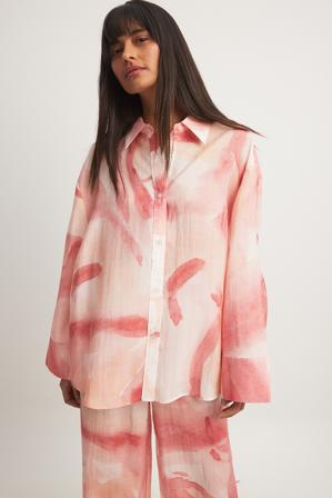 NA-KD Flowy Printed Shirt - Sommarset - Multicolor - EU 36