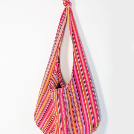 Dame skuldertaske, bomulds- og lærredspose