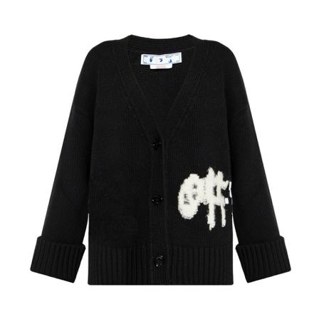 Off White Cardigan with logo Sort, Dame Cardigans