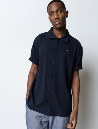 Clean Cut Copenhagen Calton Structured Shirt S/S - Navy - S