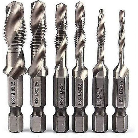 Hex Skaft Bor Bits 1/4" Hss Hex Tap M3 M4 M5 M6 M8 M10 Metrisk Tap Bor Bits (m3+m4+m5+m6+m8+m10)