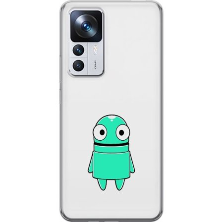 Kompatibel Mobilcover til Xiaomi Xiaomi 12T Turkis tegneseriefigur med store øjne og en glad personlighed i enkel illustration