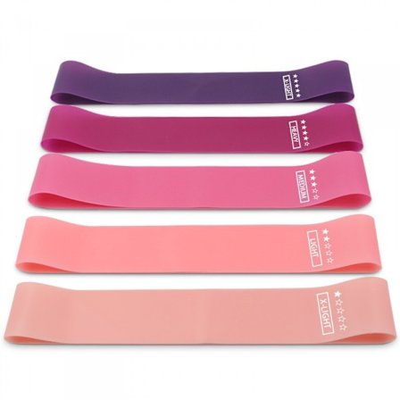 5 st motståndsband, Elastici Fitness Bands 5 nivåer St