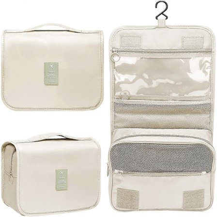 Toilet taske, Makeup taske, Toilet taske til kvinder, Rejsetilbehør, Toilet taske til kvinder, Toilet taske med hængende krog til mænd